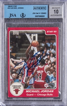 1984-85 Star Co. #101 Michael Jordan Signed Rookie Card – BGS/JSA 10 Signature!